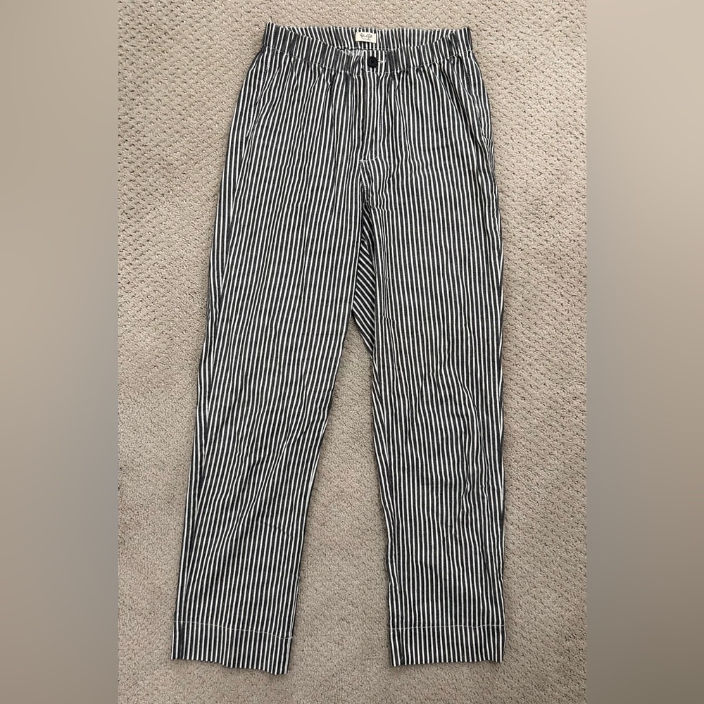 Brandy Melville/jGalt Navy and White Striped Pants